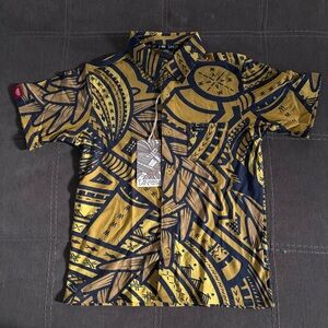 Tanoa Boys Ulu Fala Knit Button Down Aloha Shirt